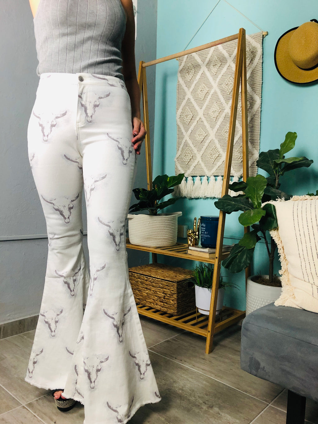 High Waisted Bull Denim Pants