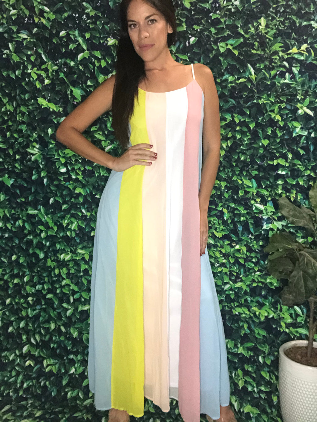 Pastel Colors Maxi Dress