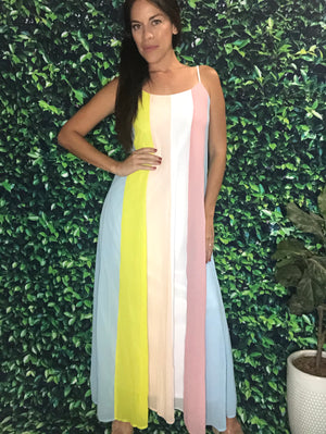 Pastel Colors Maxi Dress