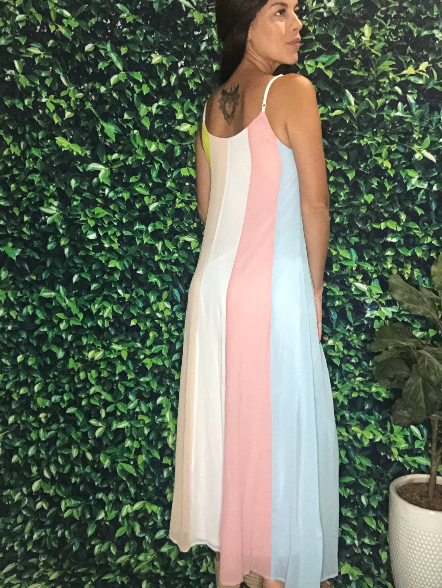 Pastel Colors Maxi Dress
